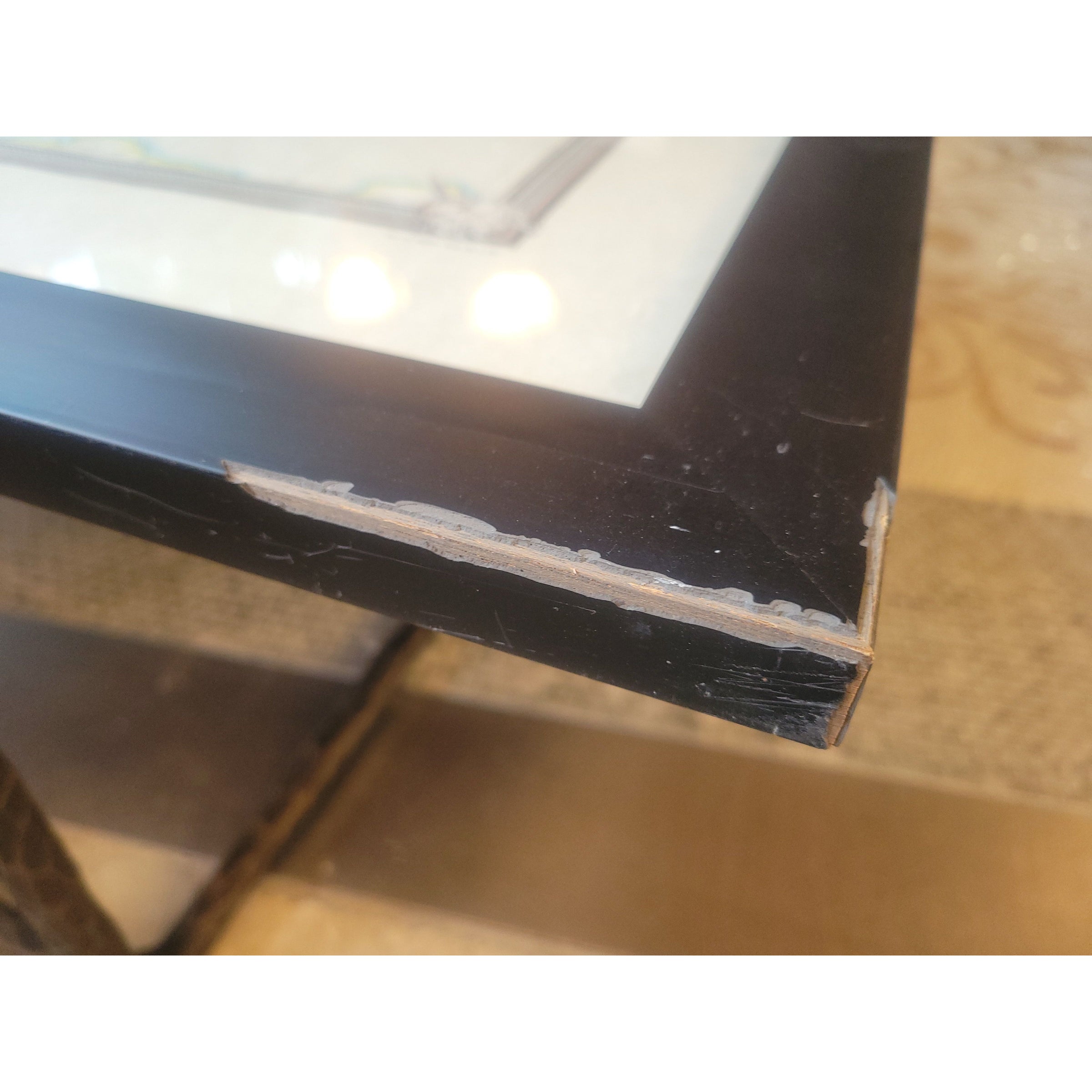 Antique Style World Map by American Map Corp. in Black Frame - AS IS