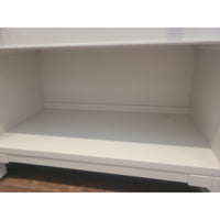 PAIR of 1-Drawer Matte White Lacquer Nightstands w/ Metal Pulls (AS IS)