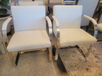 SET of 8 Leather & Chrome BRNO Dining Chairs by Ludwig Mies van der Rohe (AS IS)