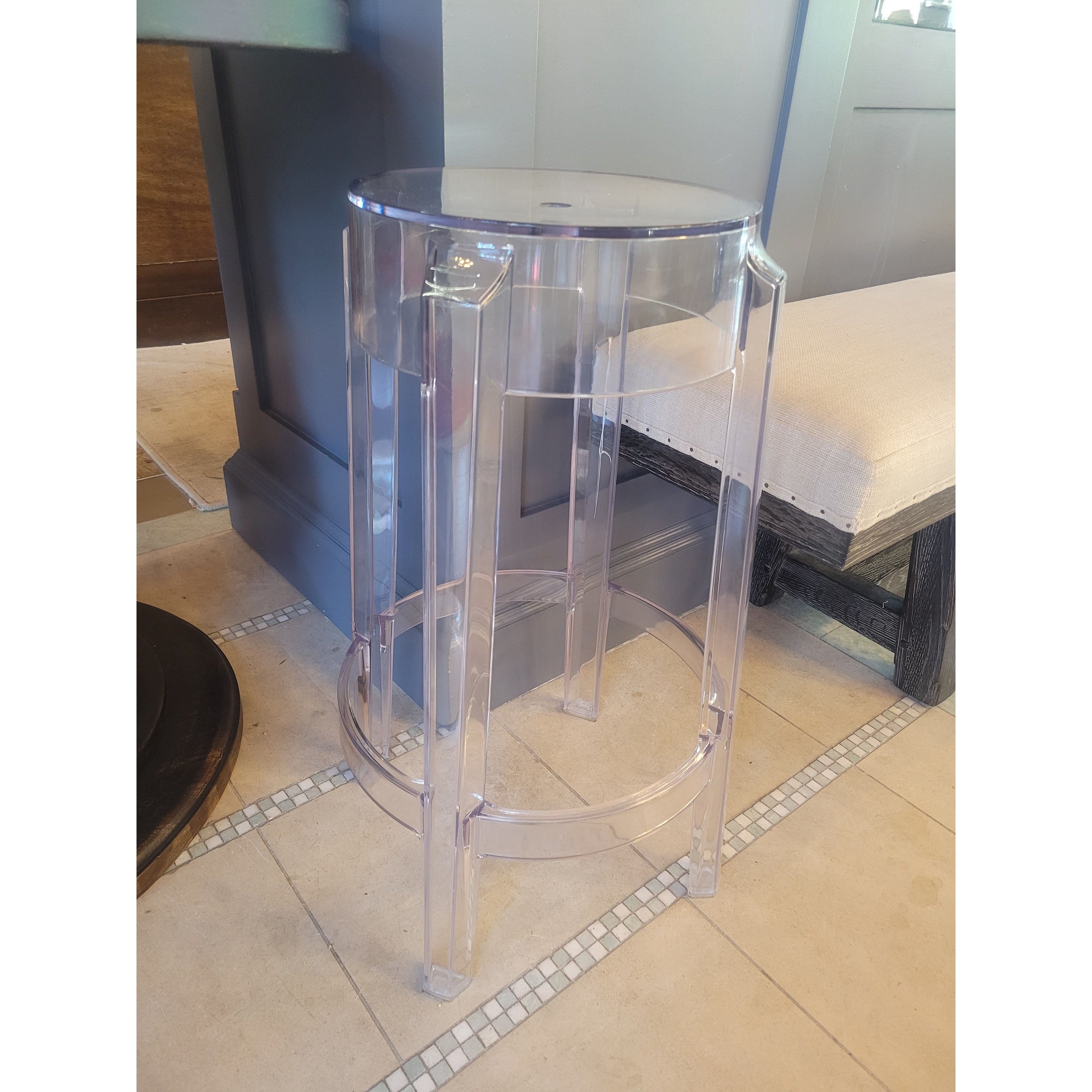 PAIR of Ghost Counter Stools Inspired by Kartell
