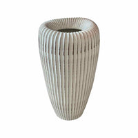 Tall White Ceramic Planter by Global Views - colletteconsignment.com