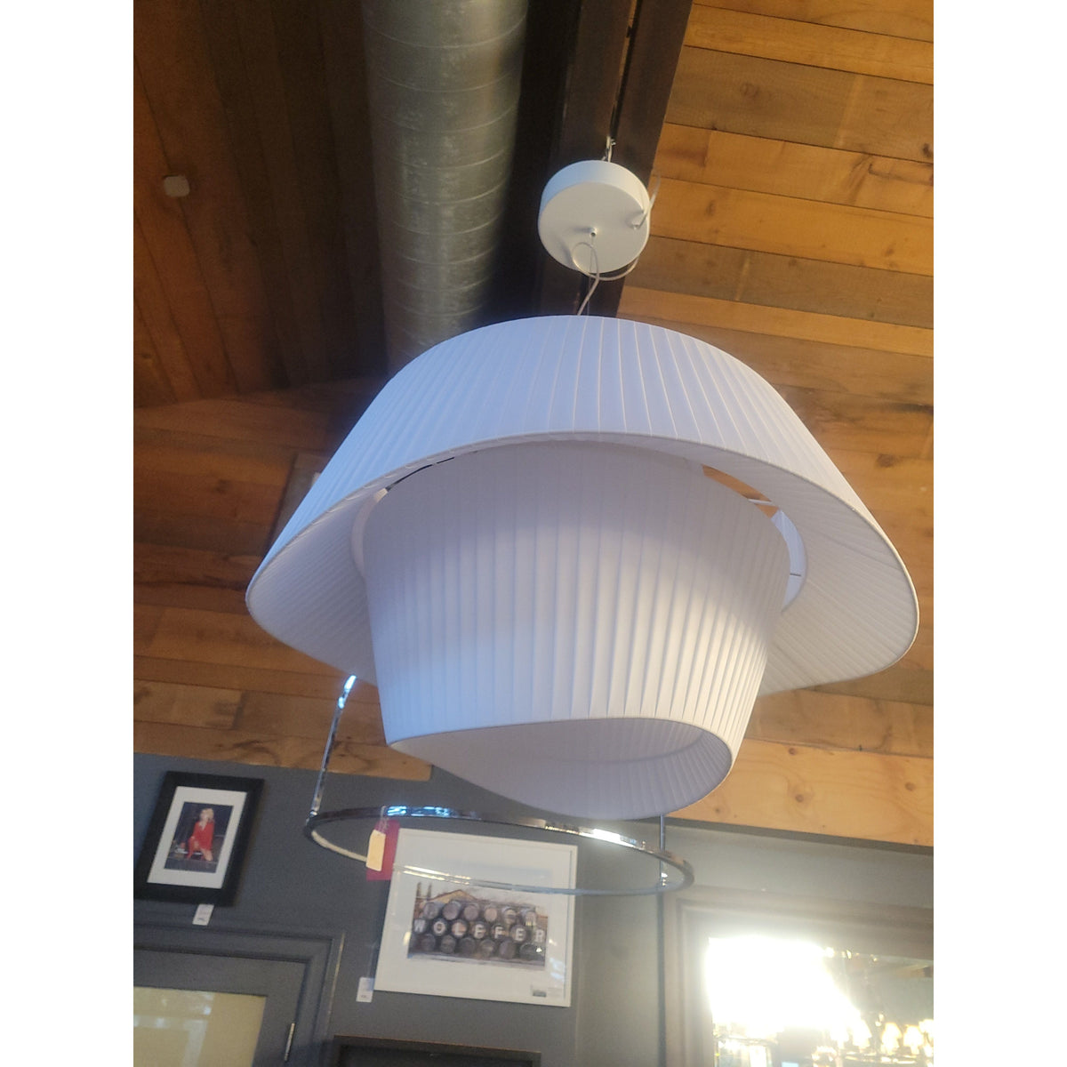White Fabric LED Coco Pendant Light by Modo Luce - colletteconsignment.com