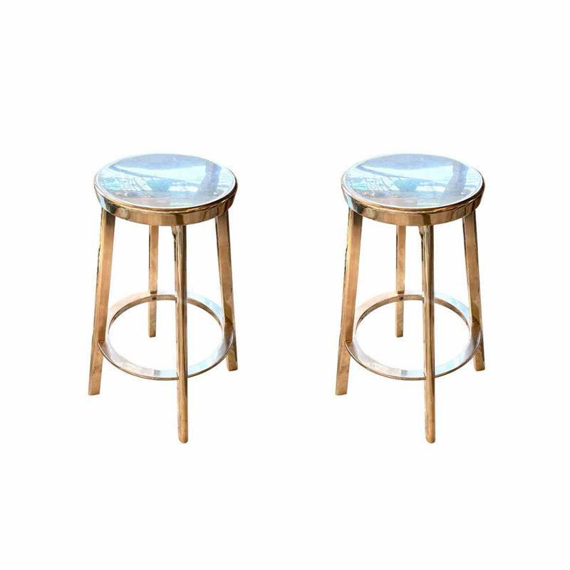 PAIR of 'Deja Vu' Polished Aluminum Stools by Magis Italy