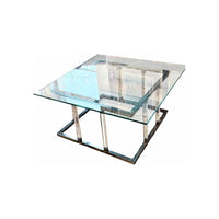 Metal and Glass Square Coffee Table