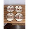Set of Four Antique Hand Painted Plates, 8" Dia x 2"H