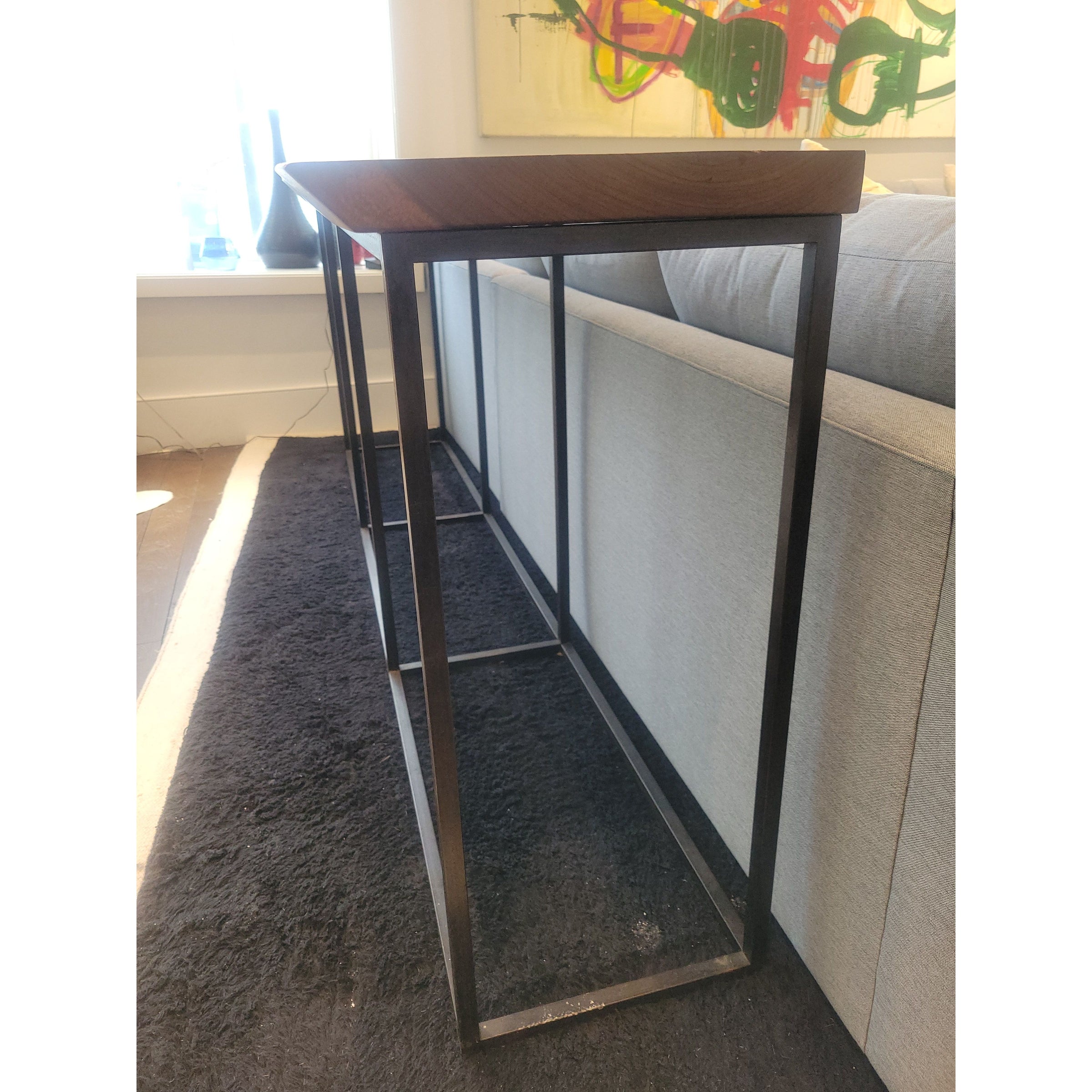 Live Edge Walnut & Metal Console Table by Central Station (AS IS)