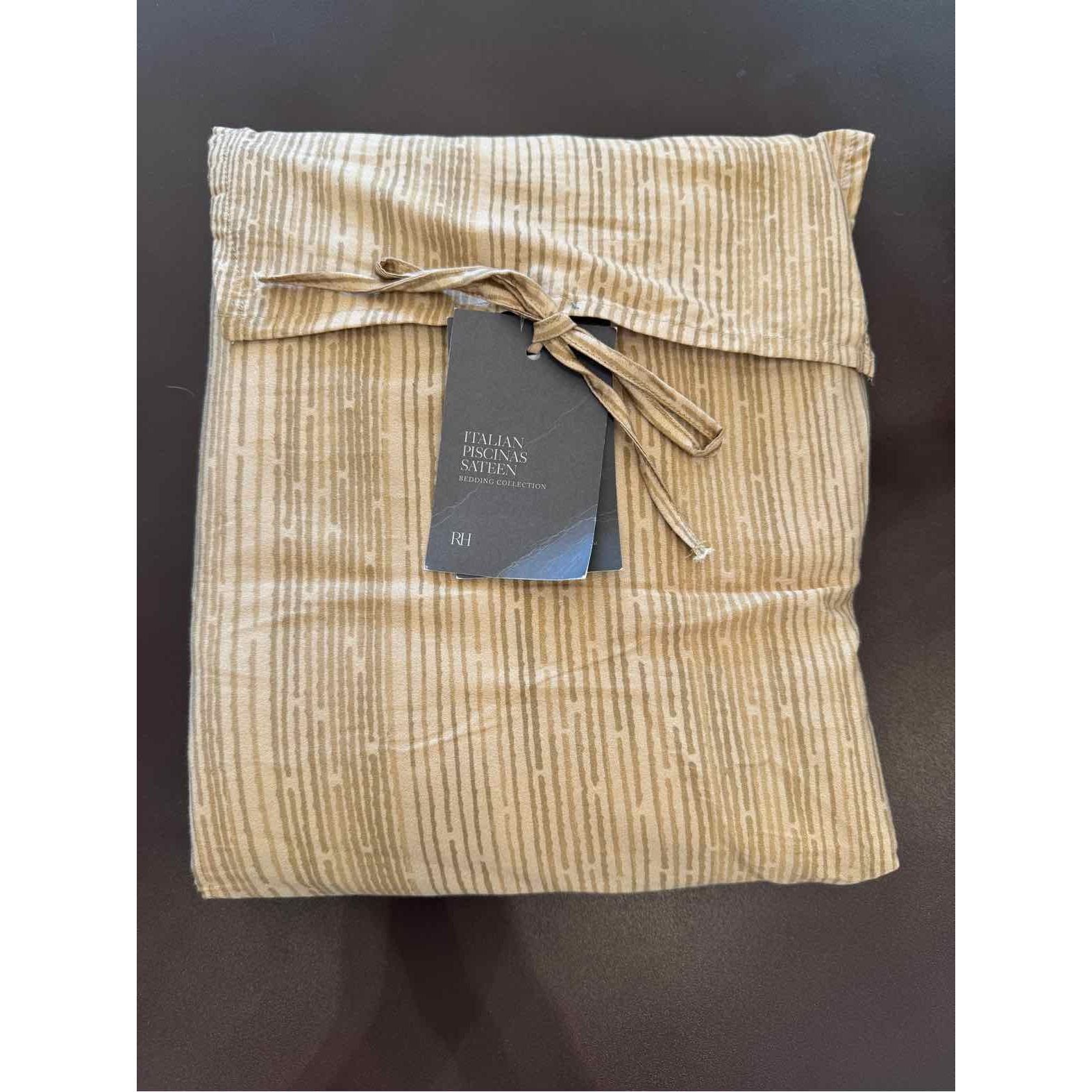 Italian Piscinas Sateen California King Duvet Cover in Camel by RH - colletteconsignment.com