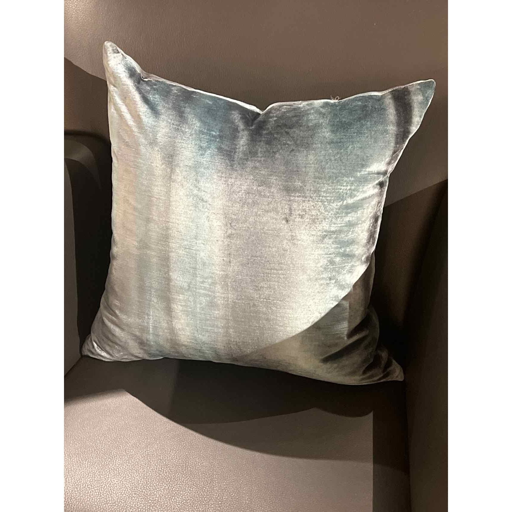 Blue Silk Velvet Pillow