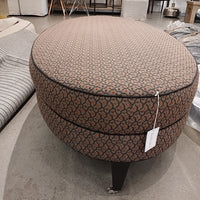 Large Charcoal Oval Cocktail Ottoman