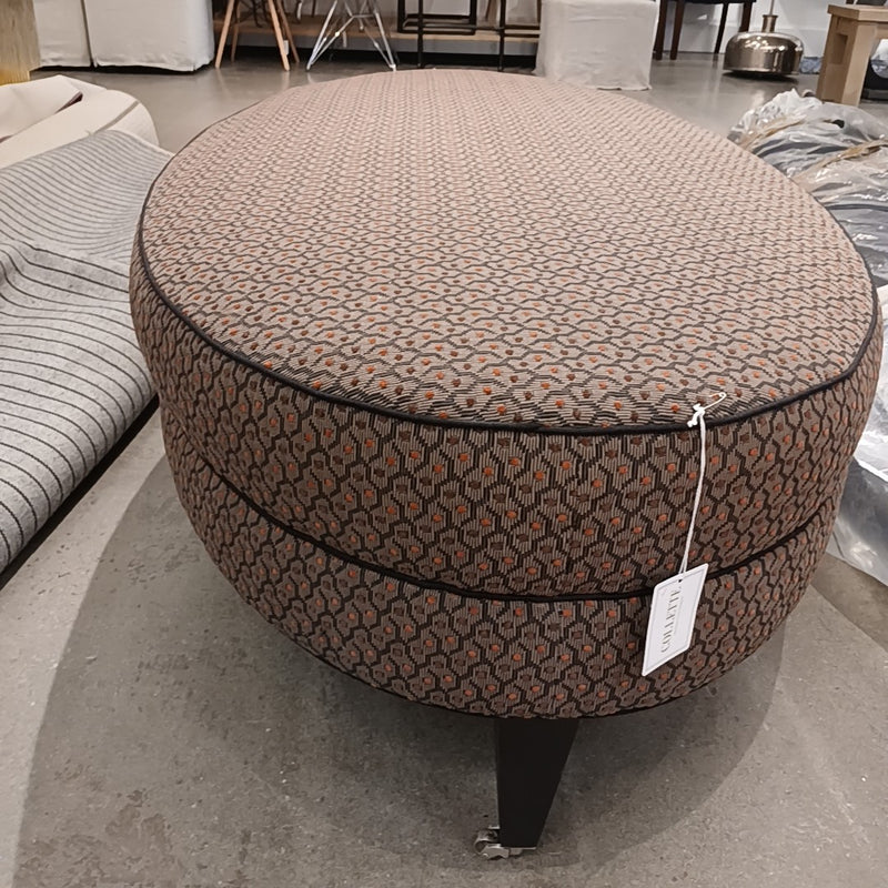 Large Charcoal Oval Cocktail Ottoman