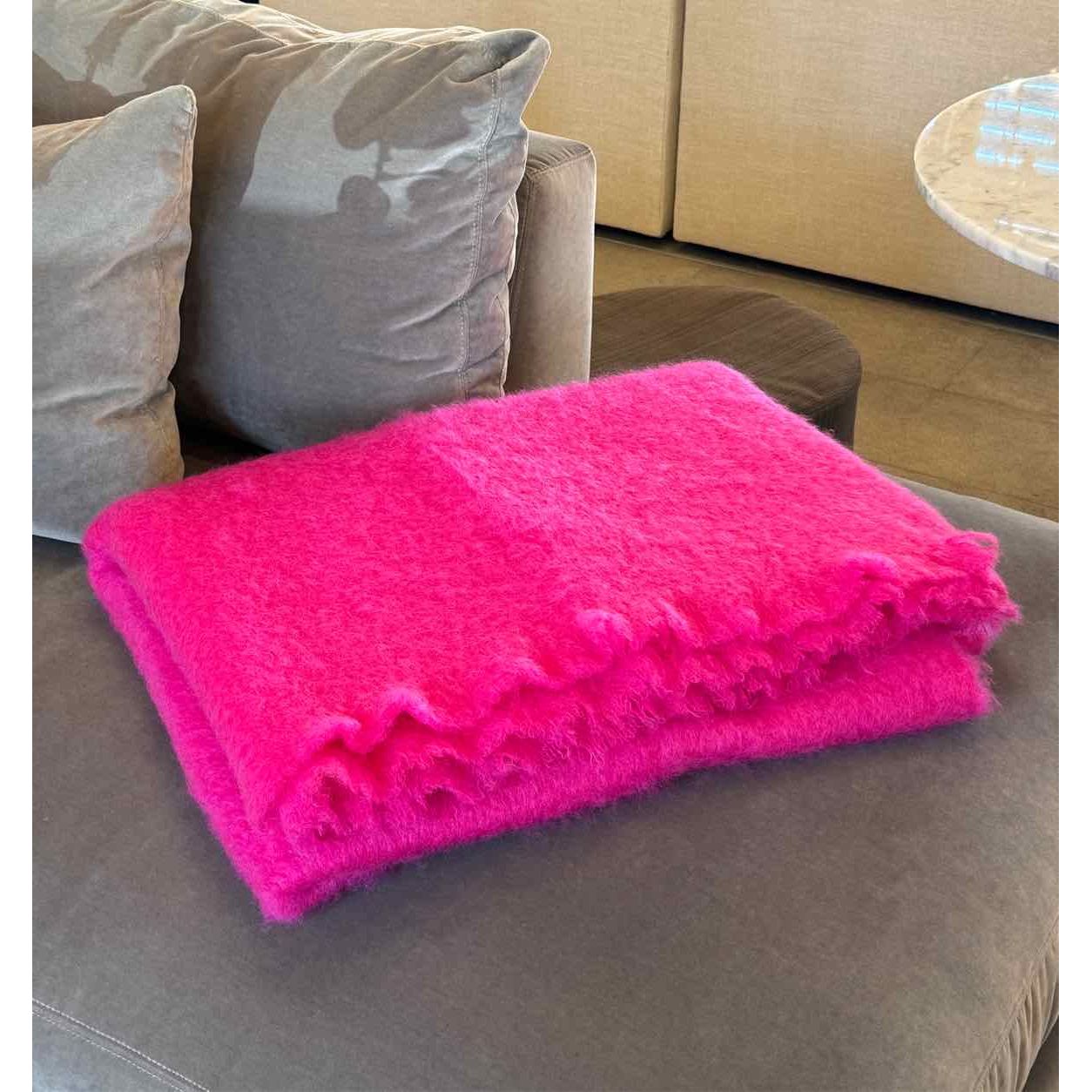 Hot Pink Wool Mohair Throw by ABC Carpet & Home