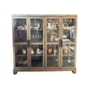 Restoration Hardware Gray Wood and Glass Cabinet