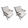 PAIR of 'Balta' Dark Gray Metal Lounge Chairs w/ Ivory Cushions by Made Goods