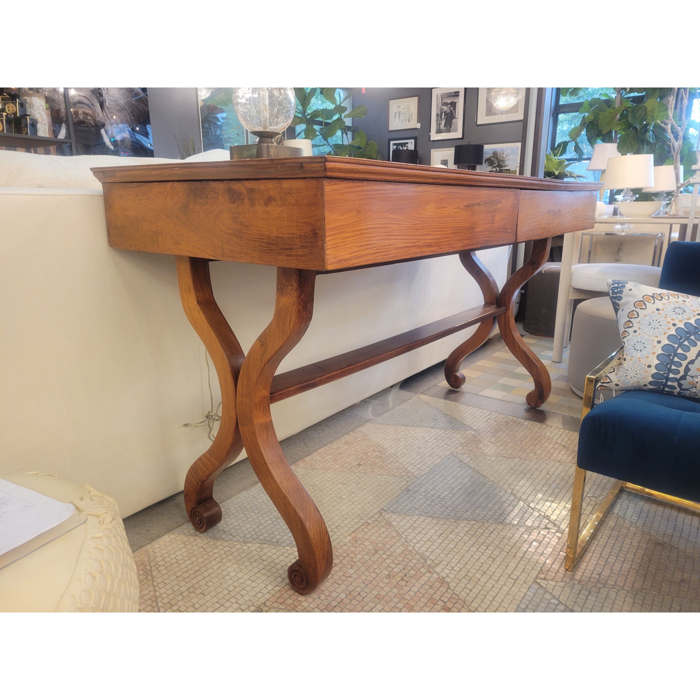 Double Sided 2-Drawer Regency Writing Desk