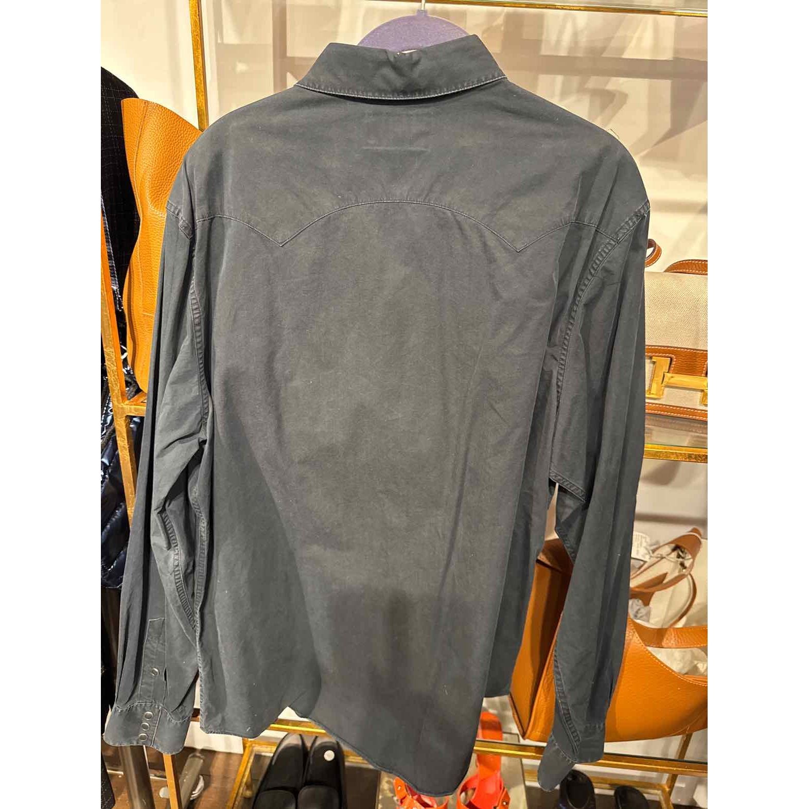 Men's Polo by Ralph Lauren Mens Size XL Light Black Twill Western Shirt