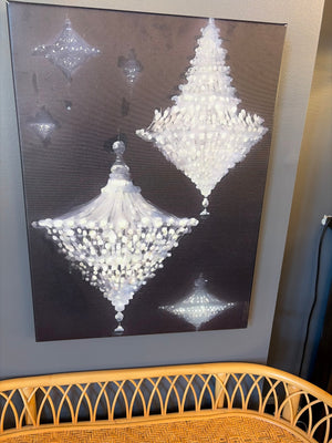 Modernist Phosphorescent Chandeliers Painting on Canvas by P.L. Bradbury