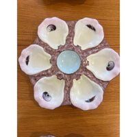 Antique Limoges Oyster Plate, 9" Dia x 1" H