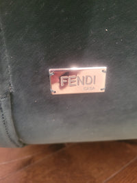 PAIR of Artu Green Velvet Barrel Back Swivel Chairs by Fendi Casa