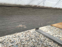 Outdoor Mahogany Coffee Table w/ White Marble Top (AS IS)
