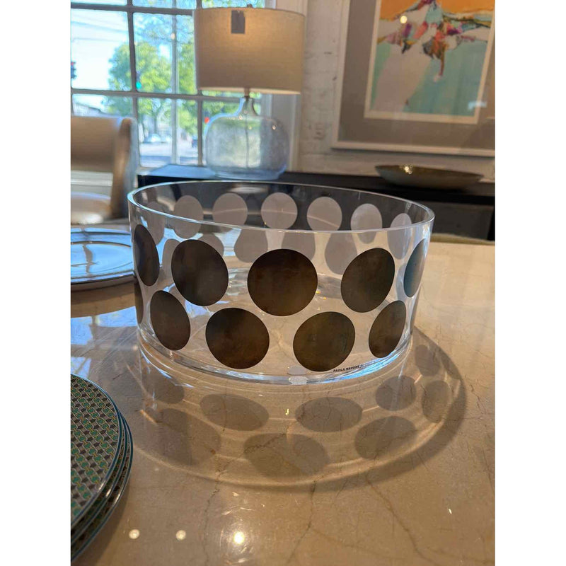 Paola Navone Argento Dots Glass Bowl for Egizia 14"Diam x 6"H - colletteconsignment.com