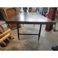 Wood & Metal Desk w/ White Marble Top by Maria Yee (AS IS)