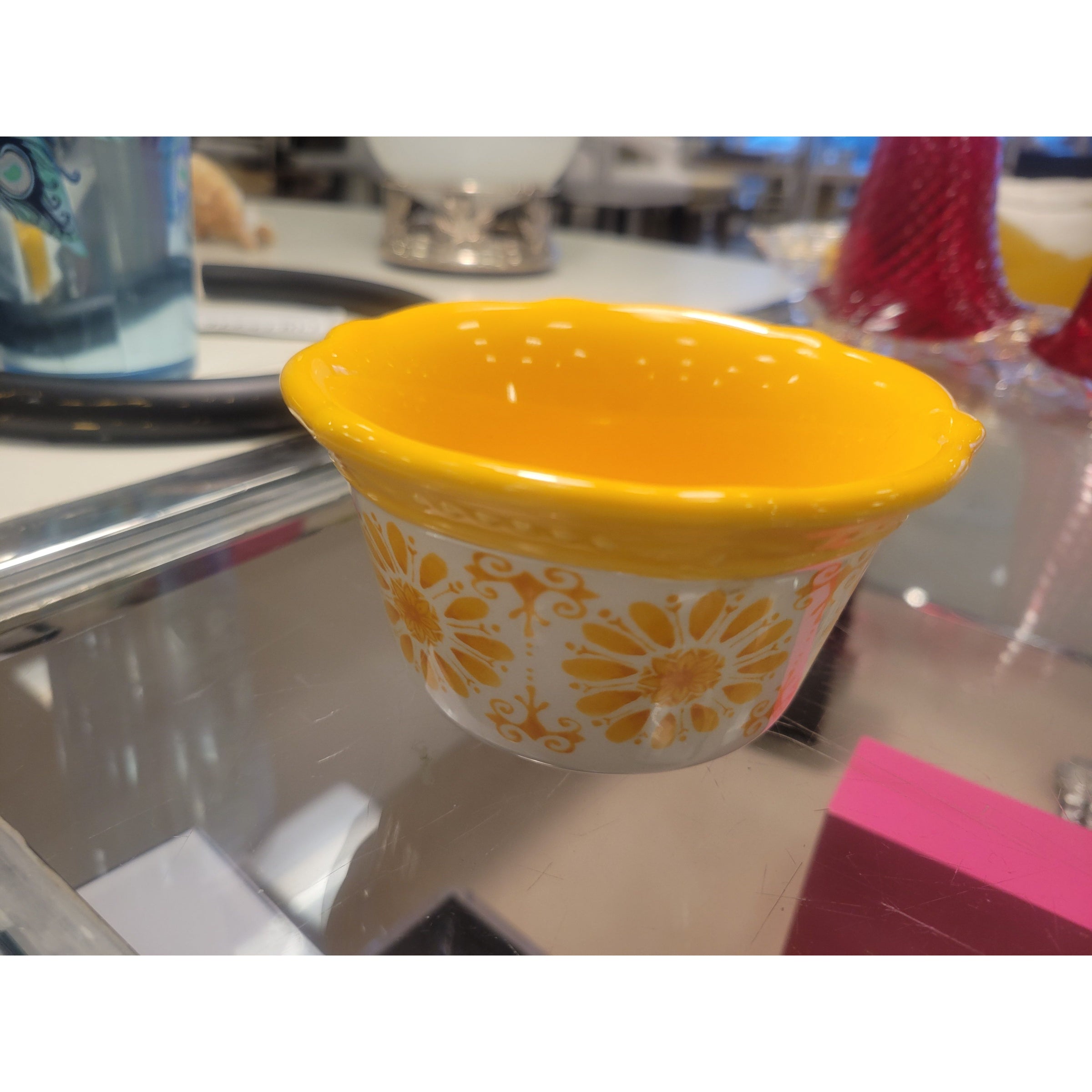 Yellow Floral Ramekin