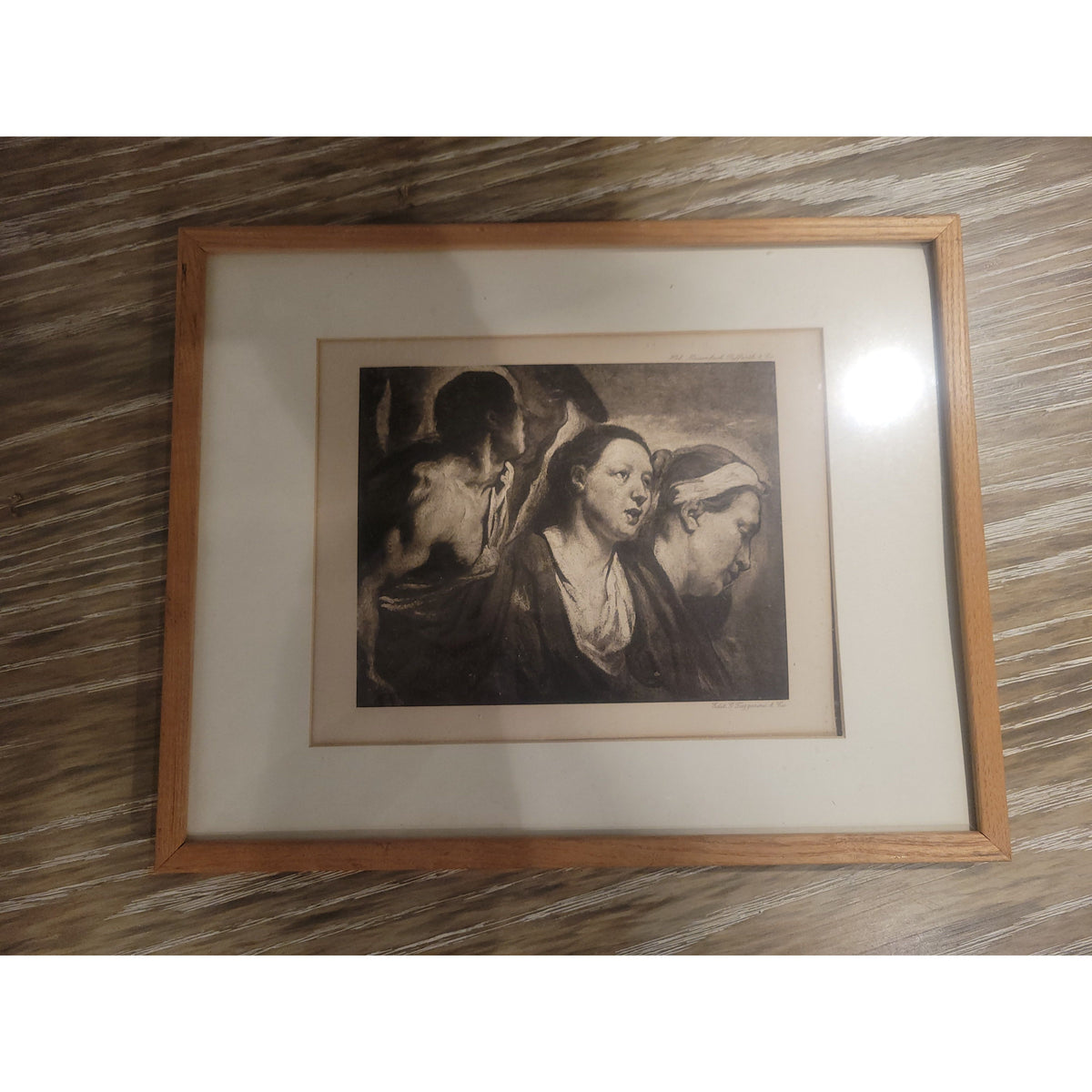 'Two Women and a Warrior' B&W Print by Jacob Jordaens - colletteconsignment.com