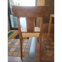 SET of 6 'Sussex' Driftwood Dining Chairs w/ White Leather Seats by Oly