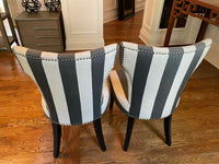 SET of 4 Striped Dining Chairs w/ Nailheads by Safavieh (AS IS)