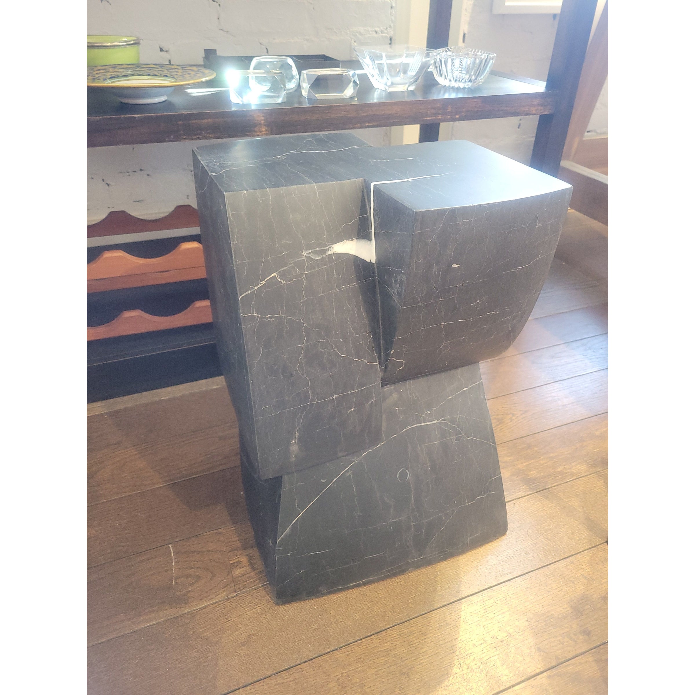 Cubist Side Table by Thomas Pheasant for Baker / McGuire - colletteconsignment.com