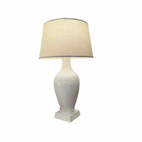 Mid-Century Tall Ivory Glazed Ceramic Table Lamp