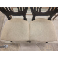 SET of 6 Italian Ebony Chairs w/ Fabric Seats by Costantini Pietro - colletteconsignment.com