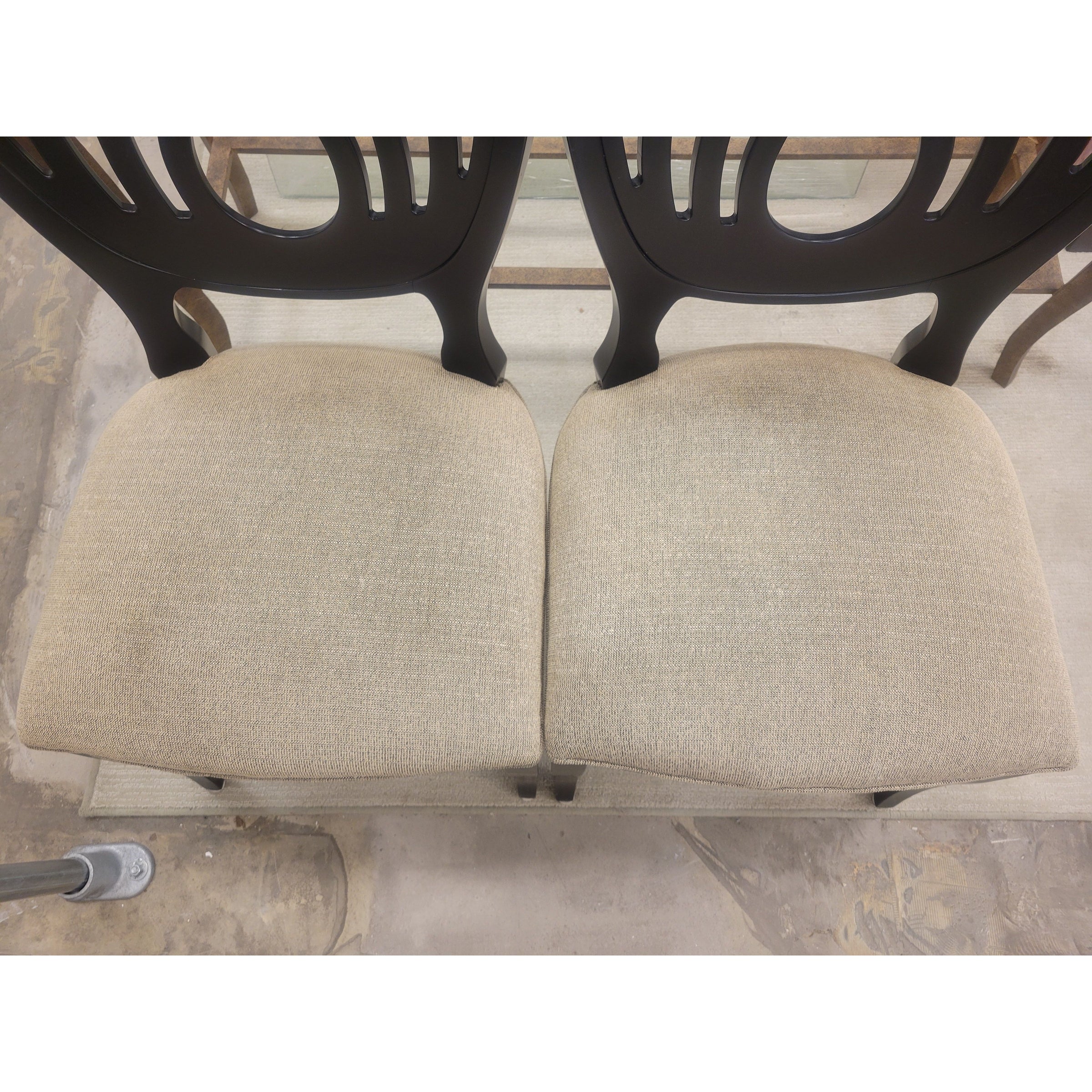 SET of 6 Italian Ebony Chairs w/ Fabric Seats by Costantini Pietro - colletteconsignment.com