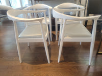 SET of 4 White Lacquered Mahogany Danish Dining Chairs by Villa & House (AS IS)