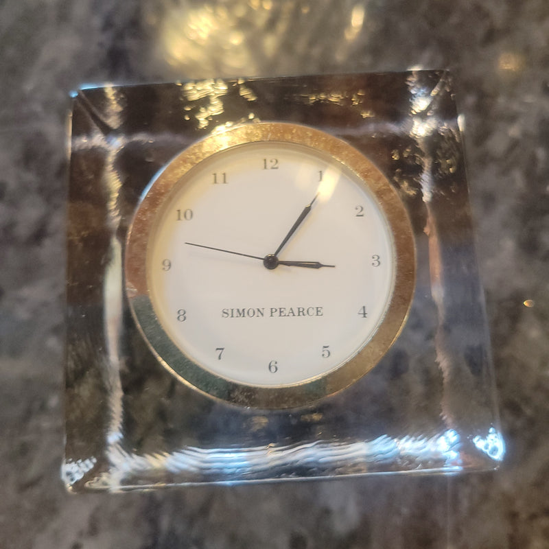 Simon Pearce Clock in Glass Block