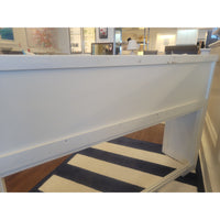 Vintage White Painted Wood Console Table w/ Open Storage - colletteconsignment.com