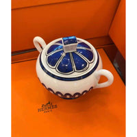 Hermes Bleus d'ailleurs Porcelain Sugar Bowl