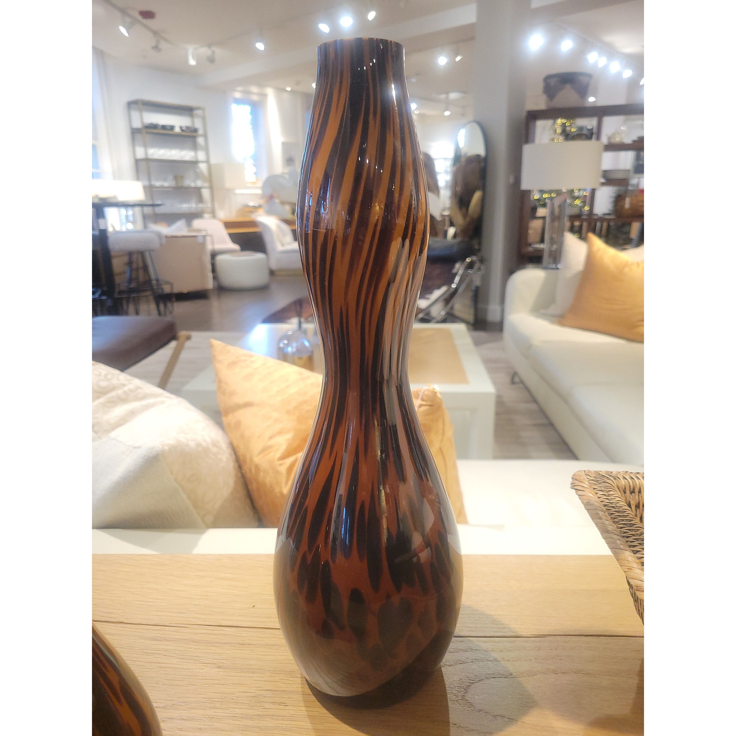 Short Tiger Stripe Bud Vase