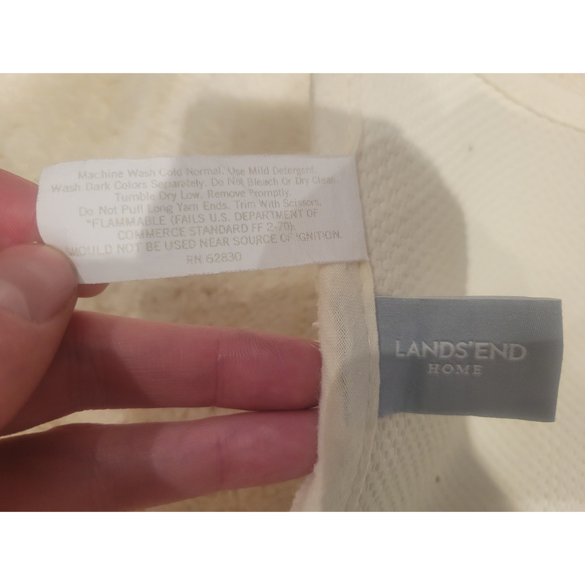 Off-White Rectangular Bath Mat