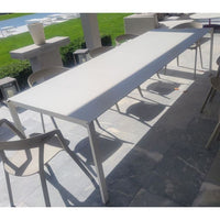 White Aluminum Extension Dining Table w/ 2 Leaves by Kristalia - AS IS