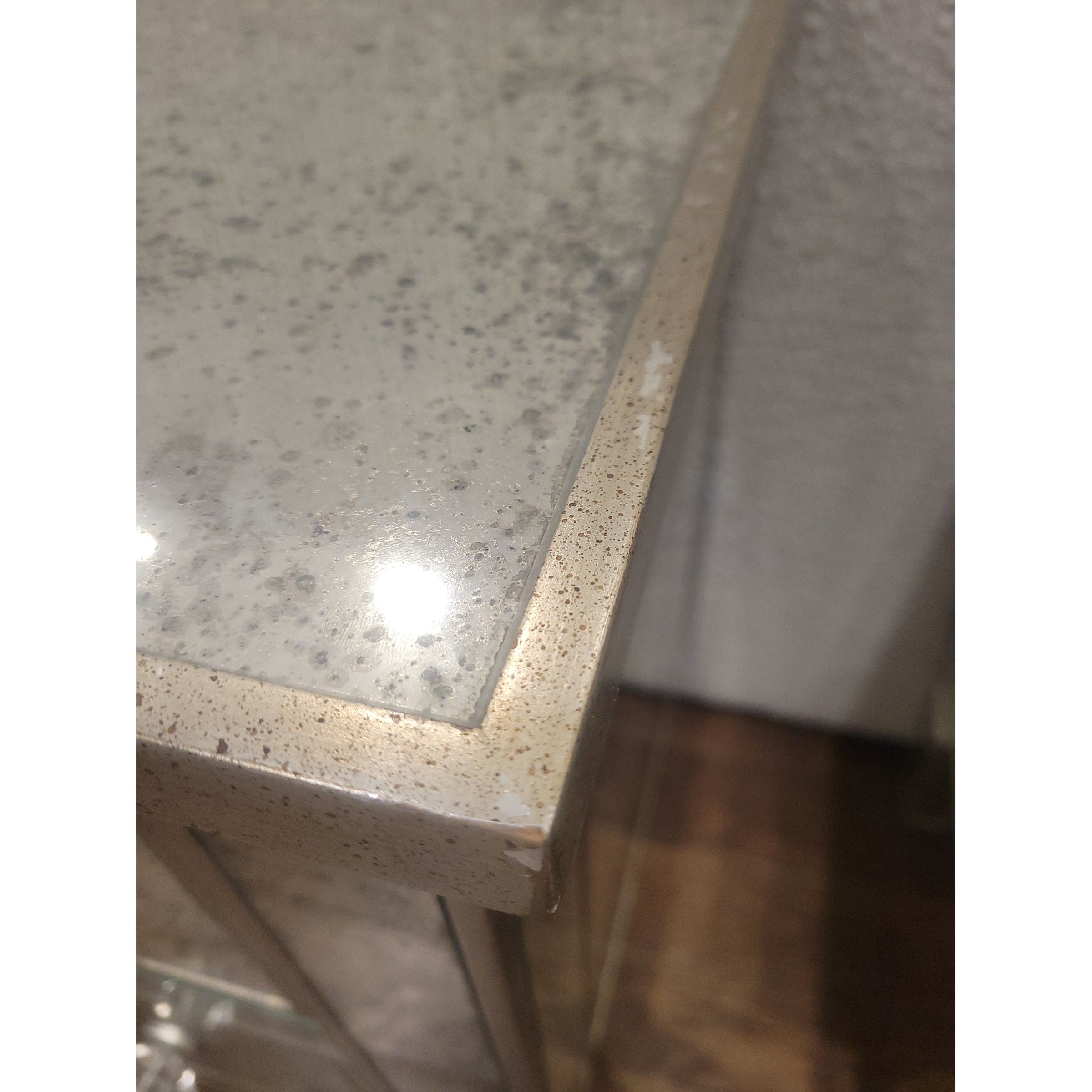 PAIR of Antiqued Mirror Glass Nightstands