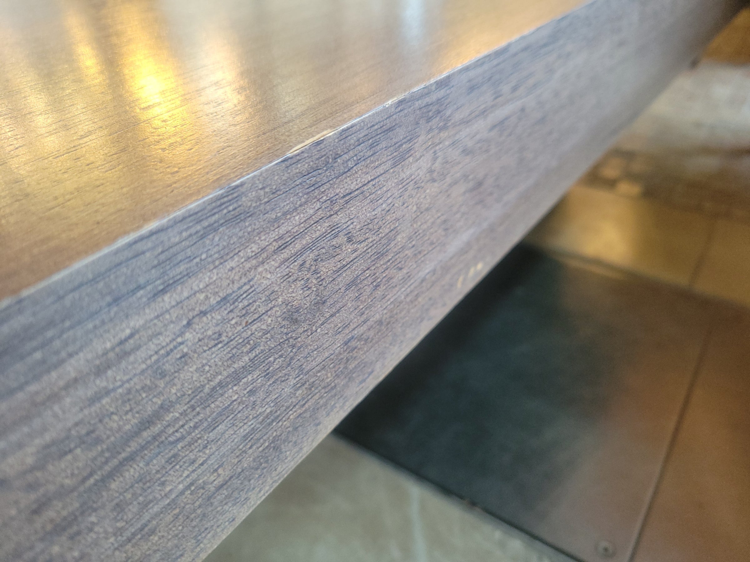 Wood Coffee Table w/ Black Wash Legs (AS IS)
