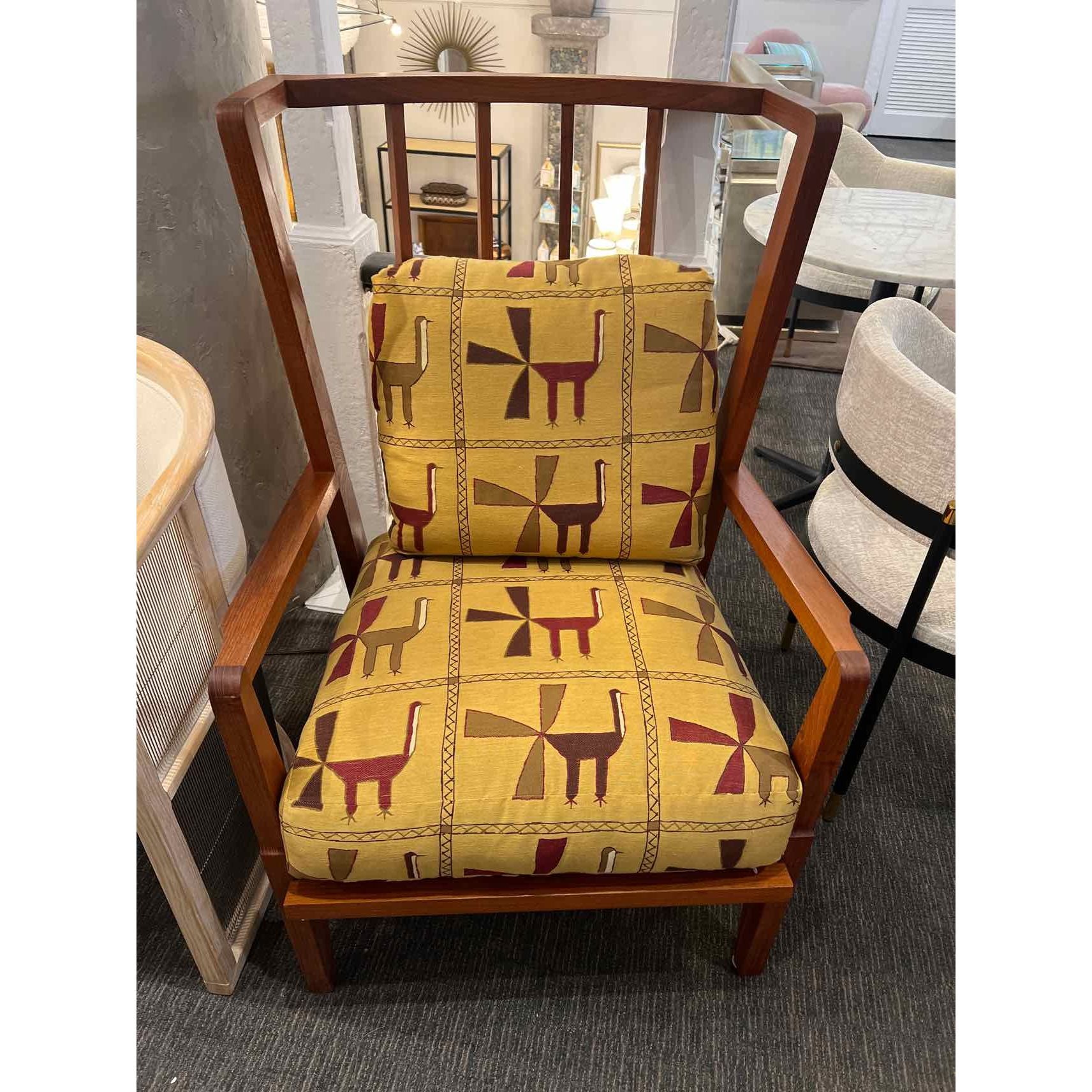 Pale Yellow IIama Cushion with Wood Frame