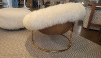 Yeti Beige Sheepskin Cave Chair w/ Ottoman by Timothy Oulton