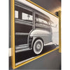 B&W Beach Car Photograph on Canvas in Floating Wood Frame