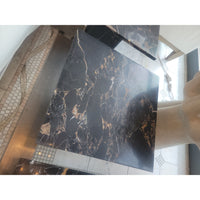 SET of 3 Fluted Black Marble Nesting Tables (AS IS)