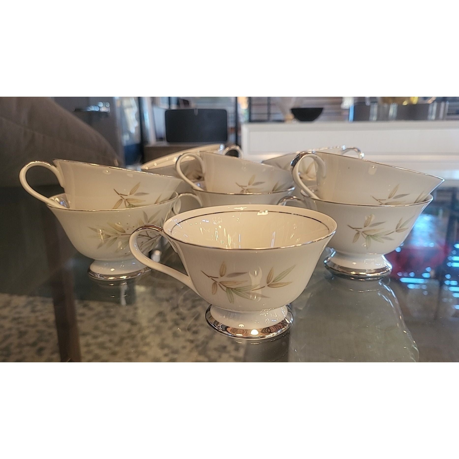 55-Pc Set of Bamboo Motif China by Arlen Ceylon Japan - AS IS