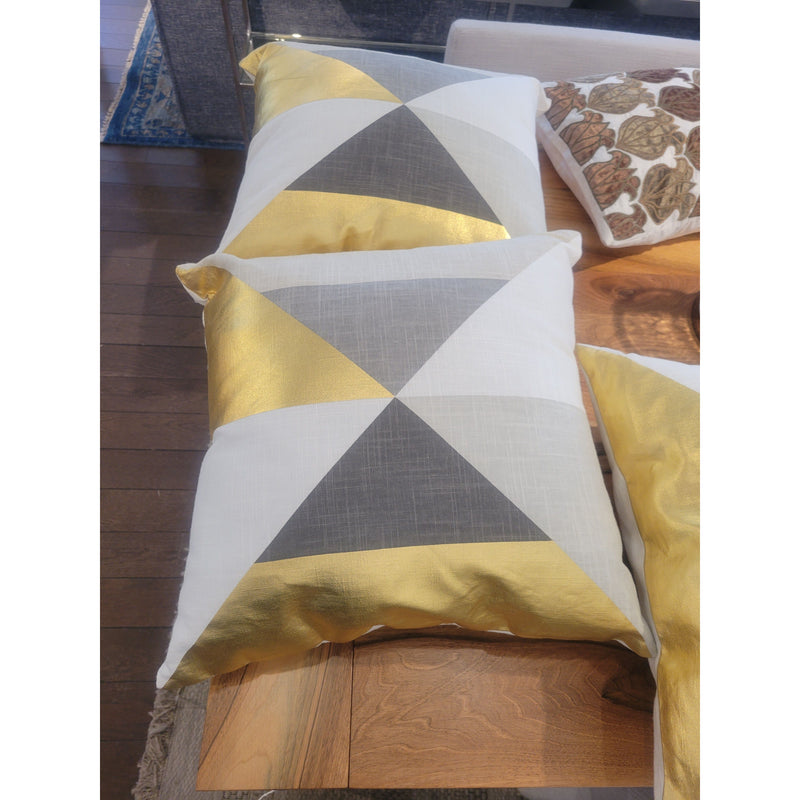 Pair of Avalon Gold & Gray Throw Pillows