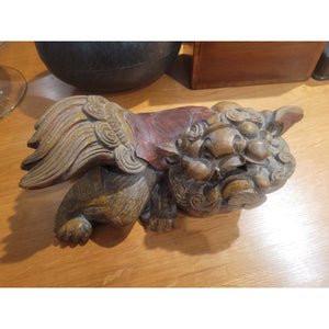 Foo Dog / Chinese Lion Wood Statue