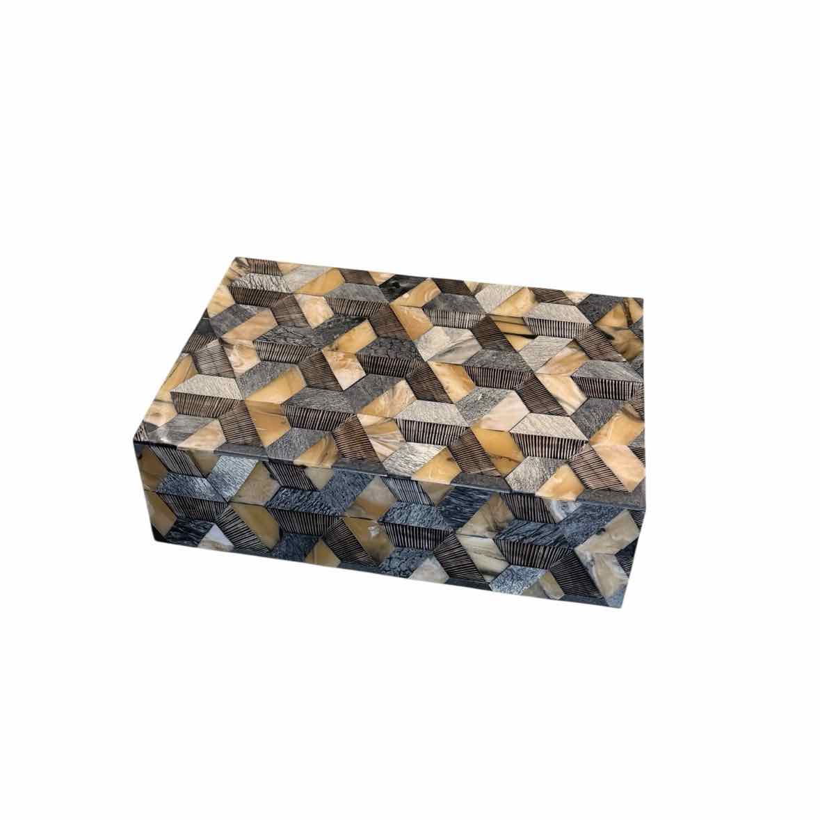 Wood Box w/ Onyx Mosaic Veneer